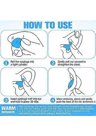 Uyku İçin 21 Çift Kulak Tıkacı Yeniden Kullanılabilir Kalıplanabilir Silikon Kulak Tıkacı Yumuşak Gürültü Azaltıcı Kulak Tıkacı, Mavi + Beyaz + Pembe