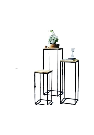 Çiçeklik Zlf Dekoratif Kule Model Metal Transmisyon Çelik Siyah S