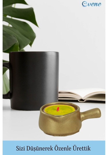 Mumluk Şamdan Tealight Mum Uyumlu Mini Tava Model - Altın