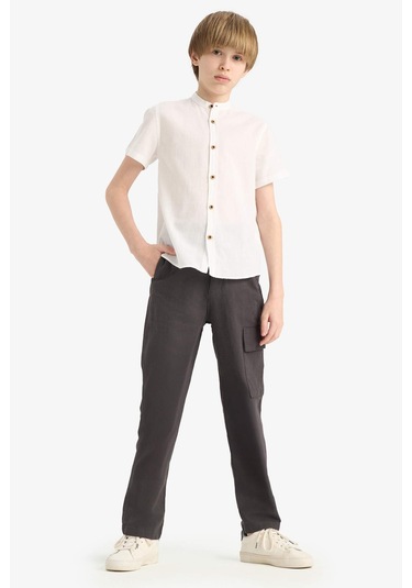DeFacto Erkek Çocuk Standart Paça Keten Karışımlı Pantolon D7688A825SPAR161