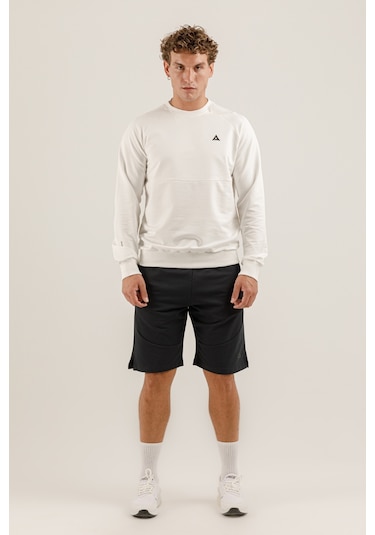 Airlife Saturn Ur7 Pro I Sıfır Yaka Erkek Sweatshirt Beyaz