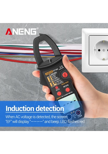 Jeemson Aneng St184 Siyah Gerçek Rms Klepmetre - Ac/dc Voltaj, Akım, Direnc, Kapasite, Sıcaklık, Frekans Ölçümü Pil Yok