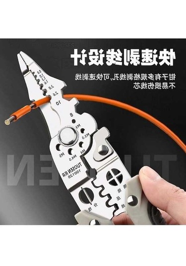 Fastbuy Tuosen Elektrikçi Pencesi - Tel Sıyırma Çok Fonksiyonlu Profesyonel, Kırmızı