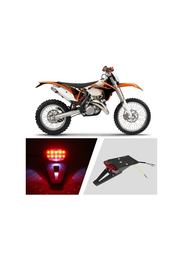 Vkemall Off-road Motosiklet Fender Arka Lambası - Fren/geçiş/işık Fonksiyonu, 5 Kablolu, Beyaz Kasa