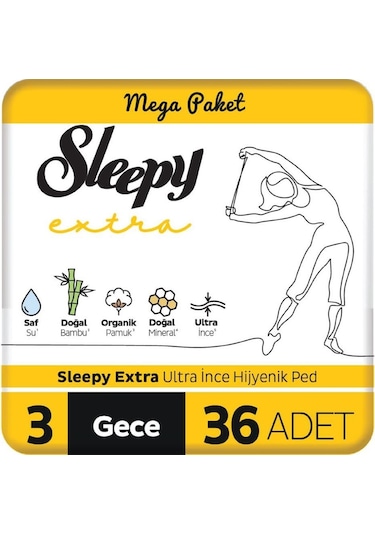 Sleepy Extra Ultra İnce Hijyenik Gece 36 Adet