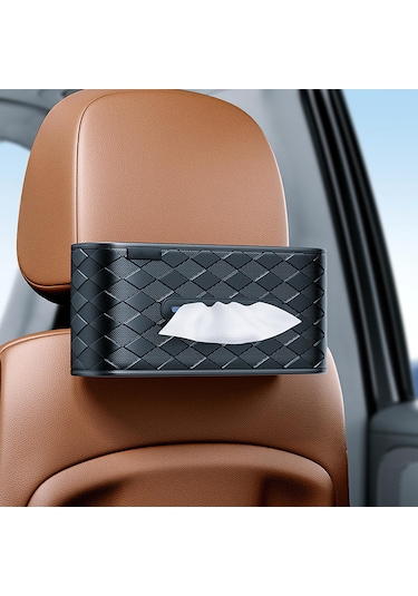 Homyl Mendil Kutusu Kapağı Dikdörtgen Dispenser Otomotiv Araba Siyah