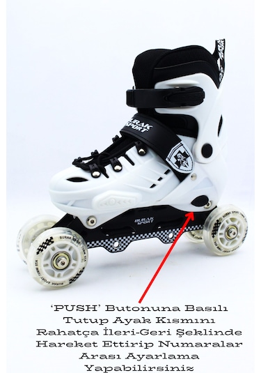 Profesyonel Işıklı Silikon Teker Ayarlanabilir Çocuk-yetişkin Pat Beyaz