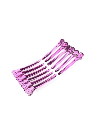 Suntek 12 Adet Paslanmaz Ördek Kesit Klipleri Berber Saç Kesimi Pembe