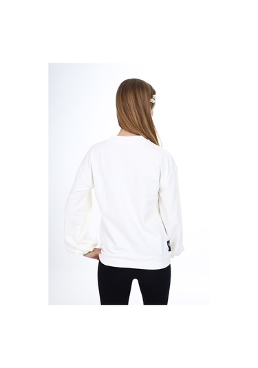 Toontoy Kız Çocuk Okul Sweatshirt Ekru