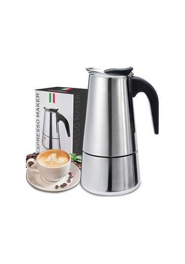 4 Kişilik Çelik Mokapot Espresso Filtre İtalyan Kahve Makinesi