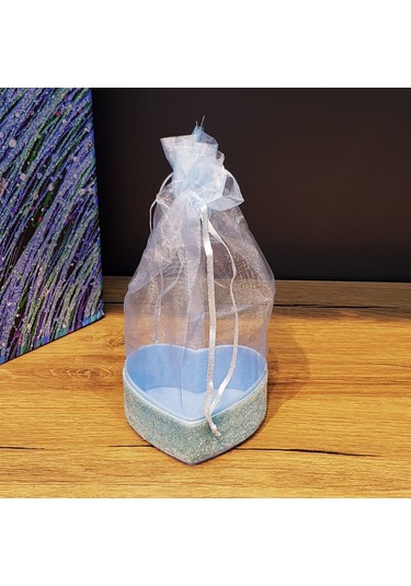 Büro Ev Ofis Banyo Düzeni İçin Kalpli Mavi Tül Kese