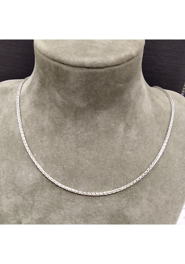 925 Ayar Gümüş Erkek Kolyesi-şık Tasarım-60cm/2mm Gümüş