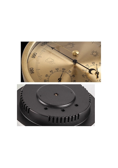 Sones Thb9392 132mm Duvara Monte Dijital Termometre Higrometre Ev Yüksek Doğruluk Basınç Ölçer Hava Hava Ölçüm Aleti Barometre Altın