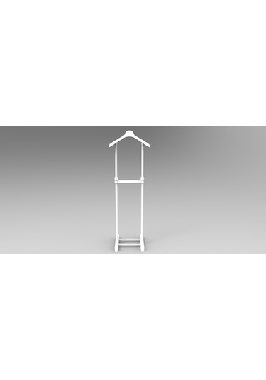 Lerato Tek Tepeli Dilsiz Uşak Elbise Askısı Beyaz