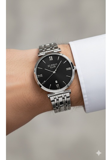 Jg. Polo Club Erkek Kol Saati Silver Renk, Siyah Kadran - T01068a, 2 Yıl Garantili Gümüş Jg. Polo Club Erkek Kol Saati Silver Renk, Siyah Kadran - T01068a, 2 Yıl Garantili Gümüş