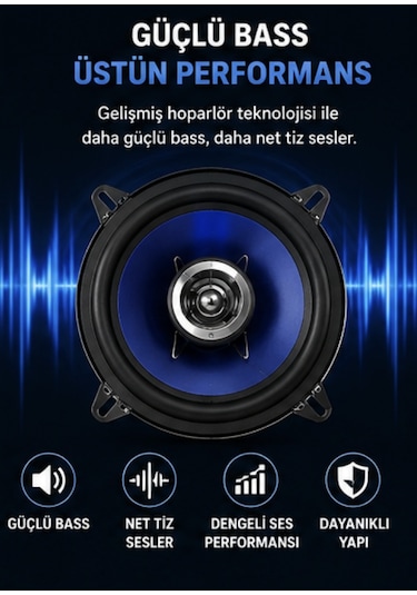 Sunny Ap-1386 13cm 200w Oto Hoparlör Çiftli 2 Way Araç Speaker