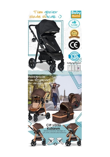 Baby Home 8 In 1 Ekonomi Paket 1010 Travel Sistem Bebek Arabası 505 Bebek Sepeti Anne Yanı Beşik Mama Sandalyesi