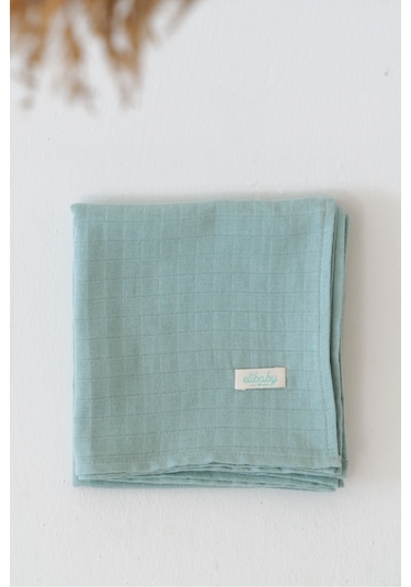 Organik Pamuk Çift Katlı Müslin Örtü Nil Yeşili 75x85 CM Nil Yeşili