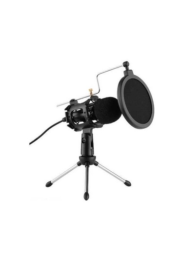 Novahub Mini Mikrofon Tripod & Pop Filtreli Set, 3.5mm Jaklı, Şok Montajlı Video Mikrofon