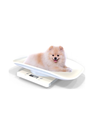 Geeroyoo Evcil Hayvan Tartısı - Kedi, Köpek Ve Kuşlar İçin Hassas Dijital Terazi 10kg'ye Kadar Beyaz
