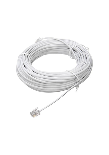 30 Metre Rj11 Telefon Kablosu 2 Pinli Hazır Köken Kablo