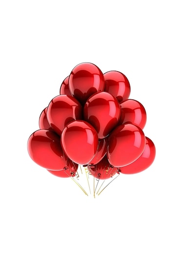 Metalik Kırmızı Balon  Metalik Balon 10'lu Paket
