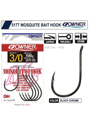 Owner 5177 Mosquito Hook Black Chrome Sinek Iğne (547753981) Fiyatları ve  Özellikleri