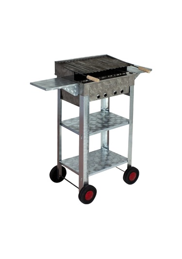 Metehan MTH-73 Pervazlı - Kanatlı - Lama Izgaralı - Dört Tekerlekli Battal Boy Mangal