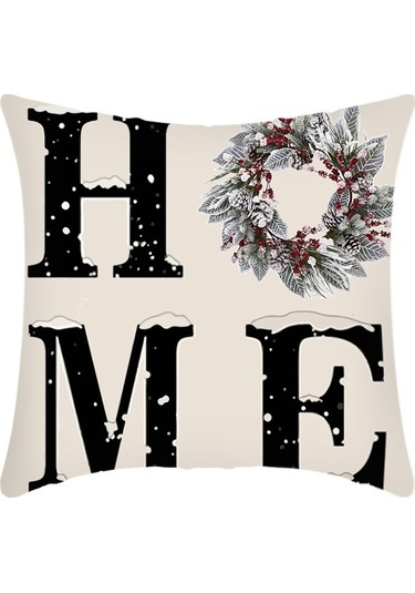 Cartoon Hand-painted Style Christmas Decorative Pillow No.53 Ekru