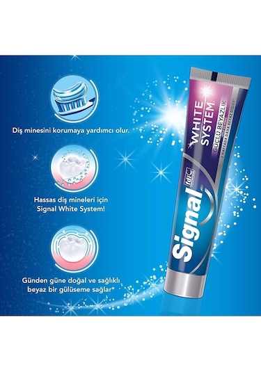 Signal White System Güçlü Beyazlık Güçlü Diş Minesi Diş Macunu 4 x 75 ML
