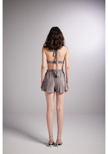 Holly Lolly Beli Lastikli Mini Comfy Şort Vizon