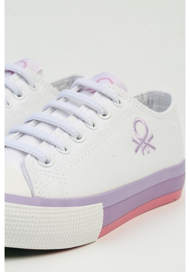 Benetton İthal Beyaz Lila Çocuk Spor Ayakkabı Bnı-10041 001