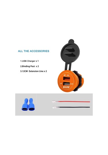 Suntek Araba Alüminyum Alaşımlı Usb Qc3.0 Led Kırmızı