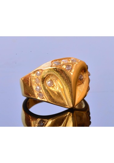 Gerçek Elmas Taş Yüzük, 2.5 Karat Baykuş Yüzüğü, Gümüş Altın Kaplama Gümüş