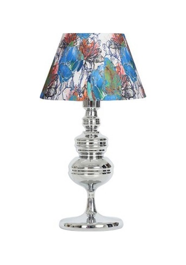 Vinner Munch Krom Kaplama Metal Abajur - Flowers Desenli-53948 Renkli