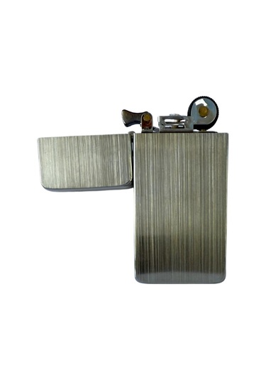 Premiumquality Fırçalı Gümüş Metal Benzinli Çakmak - Tr8670