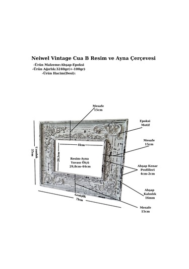 Neiwel Vintage Cua B Resim Ve Ayna Çerçevesi