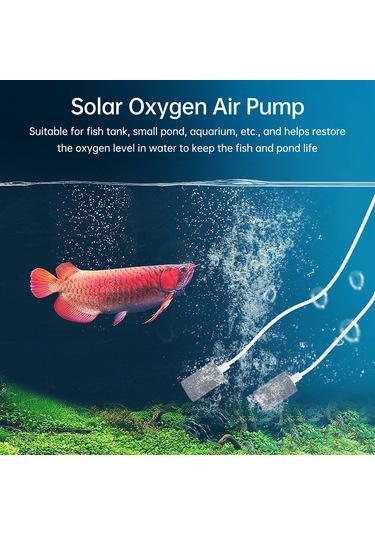 Akvaryum Balık Tankı İçin Güneş Enerjili Oksijen Hava Pompası