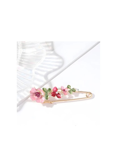 Bijoubijou Çiçekli Renkli Broş İğnesi 431759465 Altın Rengi