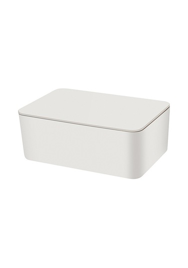 Moveevo Hacimli Tek Kullandım Maske Saklama Kutusu, Ev İçi Toz Koruma Ve Hermetik Kapaklı, Taşınabilir Pp Malzeme Beyaz Beyaz