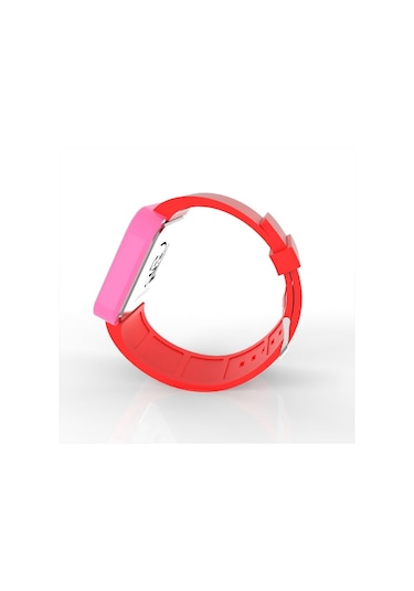 Cool Watch Saat - Pembe Led Kasa - Kırmızı Kayış Unisex