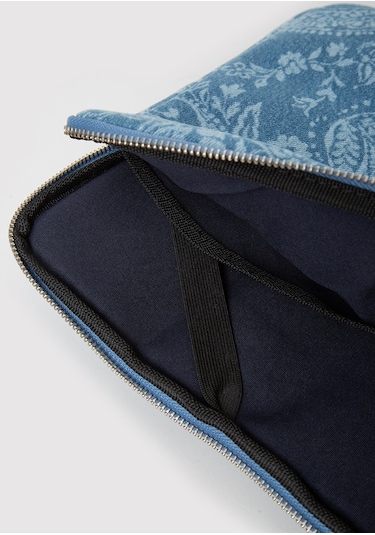 Mavi - Etnik Desenli Denim Laptop Çantası 1913825-31558