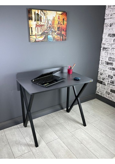 Hayal Antrasit Gri Çalışma Masası Bilgisayar Ofis Masası Metal Siyah Ayaklı 90 Cm Antrasit Gri - Siyah Hayal Antrasit Gri Çalışma Masası Bilgisayar Ofis Masası Metal Siyah Ayaklı 90 Cm Antrasit Gri - Siyah