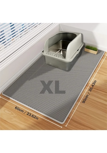 Honeybeeshop Su Geçirmez Kedi Altlığı Gri Xl 35 43x23 62 İnç Yıkanabilir Kokuya Dayanıklı Dev Boy