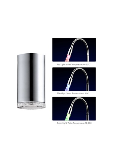 Led Musluk Havalandırıcı 3 Renkli Işık Değişimi Musluk Sprey Başlığı Mutfak Musluğu Su Tasarrufu Nozulu Sprey Banyo Havzası Uzatma Uzatma Çok Renkli
