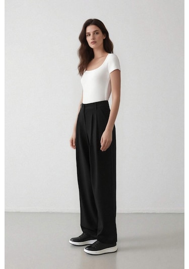 Defacto Wide Leg Cepli Pensli Basıc Klasik Dokuma Palazzo Pantolon C6375AX24HS Siyah Defacto Wide Leg Cepli Pensli Basıc Klasik Dokuma Palazzo Pantolon C6375AX24HS Siyah