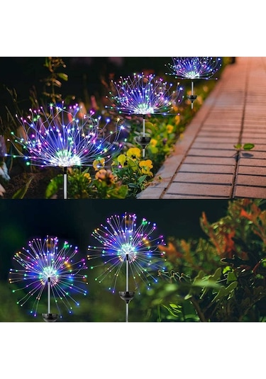 Suofeng Güneş Enerjili Bahçe Işığı - 120 Led Renkli, 8 Modlu, Su Geçirmez, Esnek Bakır Tel İle Dıy Dekorasyon Bahçe, Yol, Teras, Parti Çok Renkli