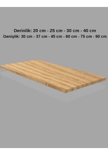 1 Adet Ahşap Raf - Suntalam Tekli Raf Bambu-40x90 Cm Çok Renkli