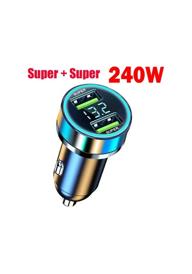 Maerknon 240w Dijital Ekran Araba Şarj Cihazı - Çift Usb Portlu Hızlı Şarj İphone/samsung/xiaomi İçin Il