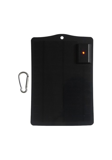 Usb Çıkış Bağlantı Noktalı 3.5w 5v Güneş Paneli Telefon Fanı El Feneri Şarj Cihazı Siyah Siyah